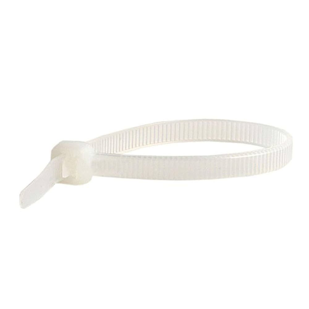 100 White Cable Ties 100mm x 2.5mm - Nylon Zip Self Locking